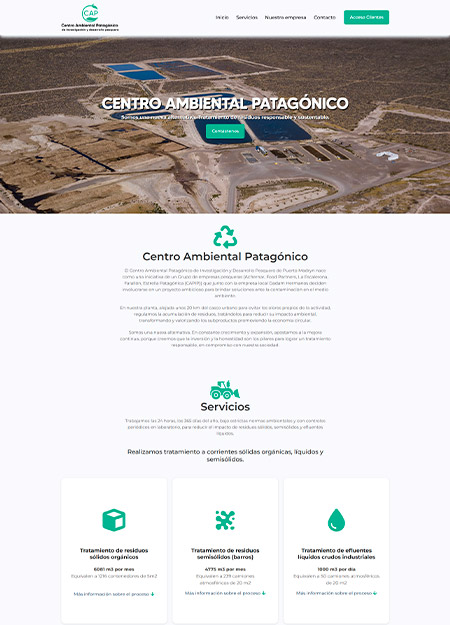 vista previa del sitio web del Centro Ambiental Patagónico