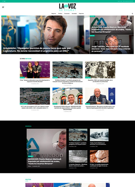 vista previa del sitio web de La Voz de Chubut