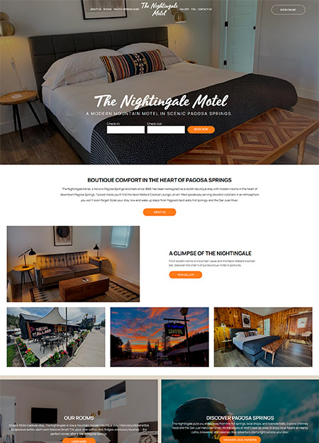 vista previa del sitio web de The Nightingale Motel